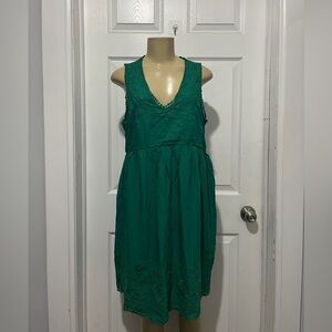 Knox Rose Green V-Neck Sleeveless Midi Dress